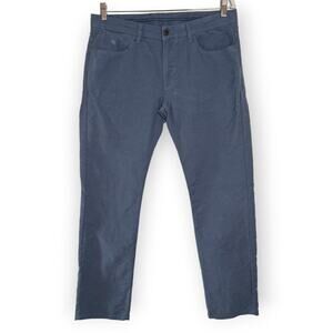 KiP Cotton Trousers SIZE 34 Blue Pants Thick Terry Velour Type Fabric